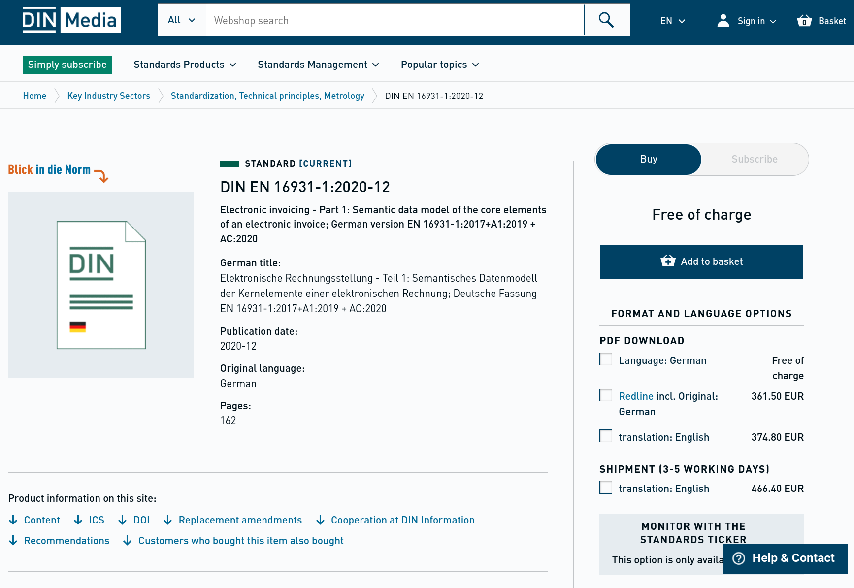 DIN shop EN-16931 German