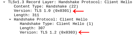 TLS Version in Wireshark