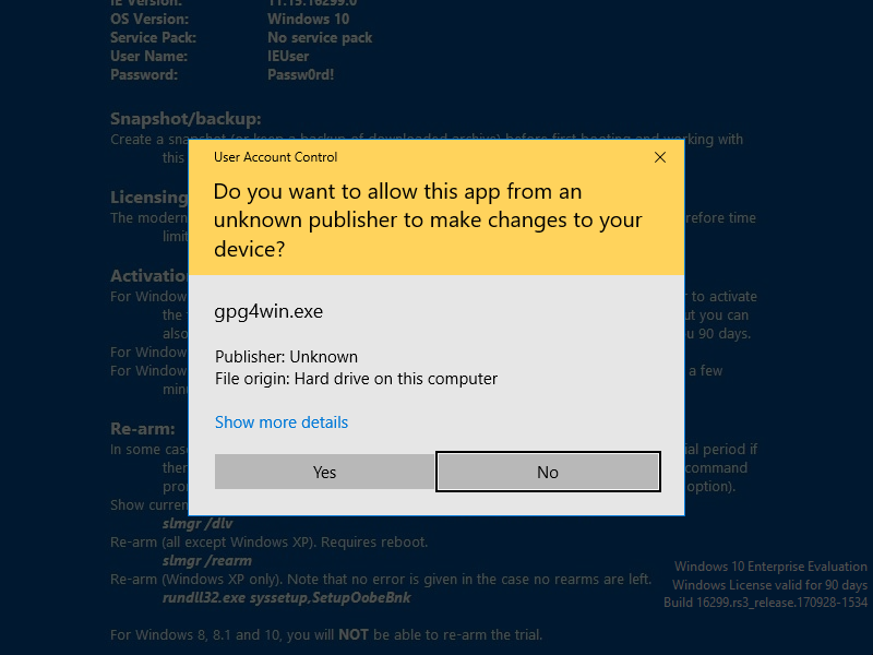Enigmail installation
