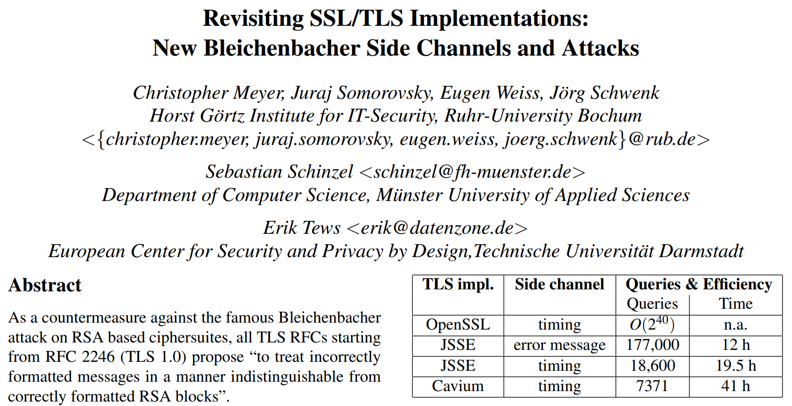 New Bleichenbacher Side Channels and Attacks