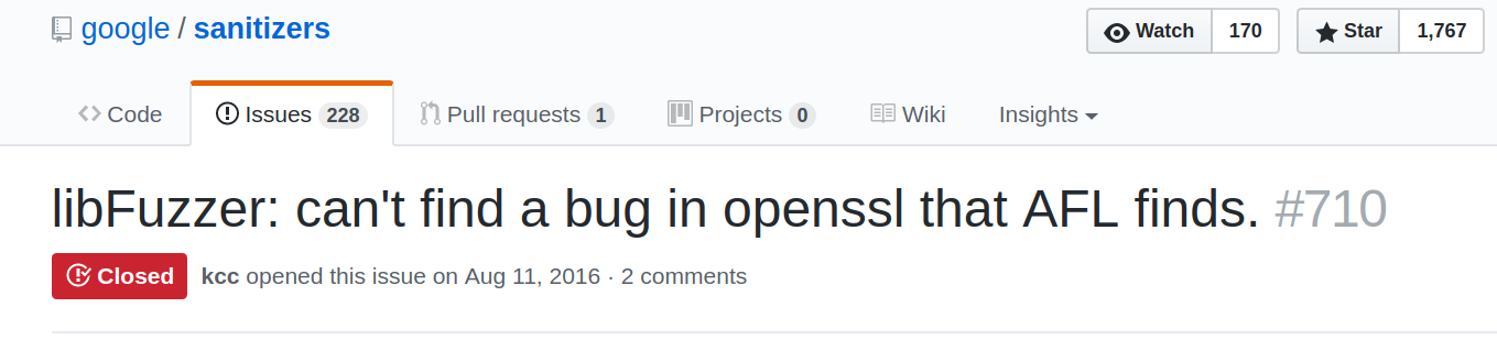 libFuzzer: can't find a bug in openssl that AFL finds