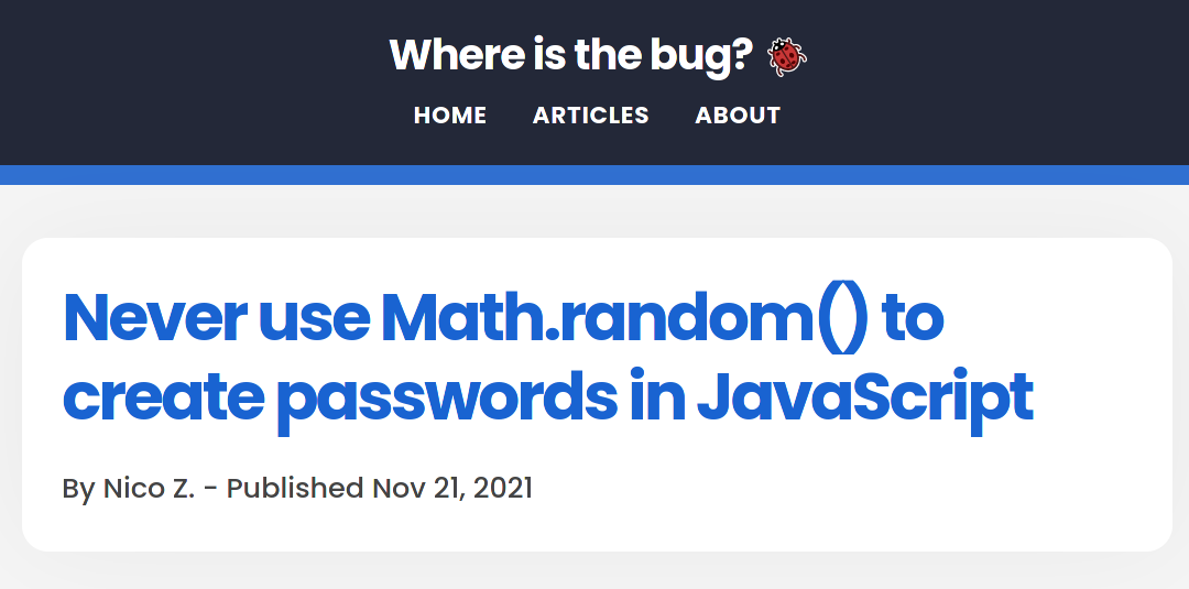 Blogpost Where is the bug